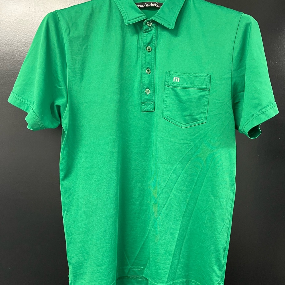 Travis Mathew Green Polo Shirt with Classic Collar
